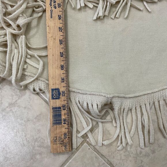 Northern Angel S/M Fringe Vest Cardigan Open Front Faux Fur Hooded - Picture 8 of 10